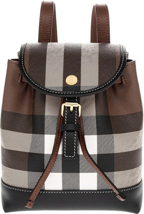 burberry pink leather backpack|Burberry micro check leather backpack.